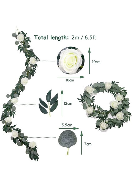 Pembe Asma Süslemeli Yapay Asma Çelenk, 200 cm (Yurt Dışından) fiyatları