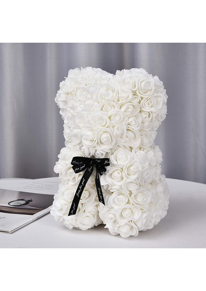 Rose Ayıcık Hediyesi Şeffaf Bir Hediye Kutusu ile Birlikte Gelir Beyaz, 25CM (Yurt Dışından) fırsatları