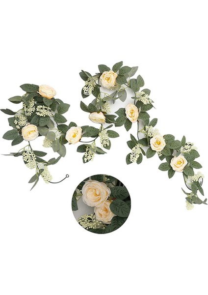 1 Yapay Gül Asma Çelenk 200CM Şampanya (Yurt Dışından)