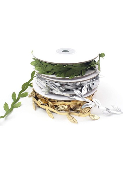 3 Cilt Yapay Simülasyon Rattan Yaprak, Altın/gümüş/yeşil (Yurt Dışından) fiyatları