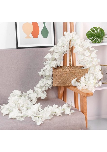 2 Set 180 cm Yapay Kiraz Ağacı Çelenk Beyaz (Yurt Dışından)