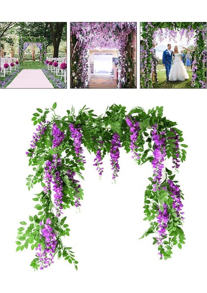 Yapay Çiçek Simüle Eden Asma Asma Çelenk, 1,8m Beyaz (Yurt Dışından) modelleri