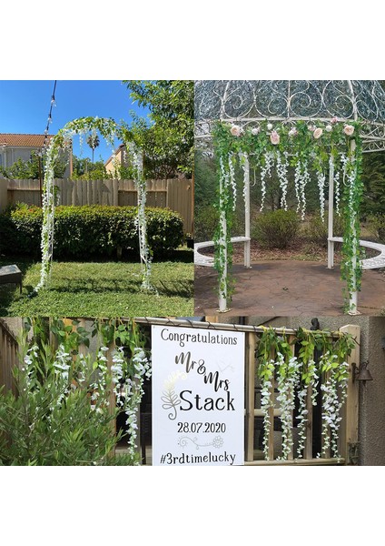 12 Adet / Toplu Yapay Morsalkım Ipek Çiçekler 110CM Beyaz (Yurt Dışından) modelleri