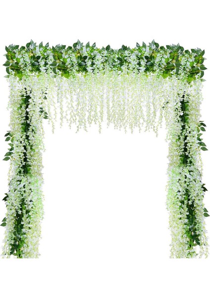 12 Adet / Toplu Yapay Morsalkım Ipek Çiçekler 110CM Beyaz (Yurt Dışından) fırsatları