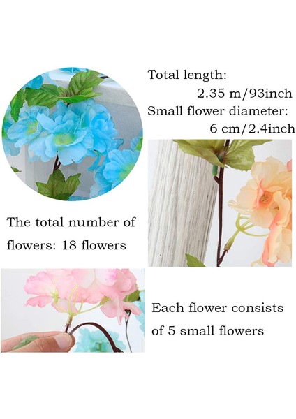 2 Adet x 235 cm Yapay Kiraz Çiçeği Ipi Mavi (Yurt Dışından) fiyatları