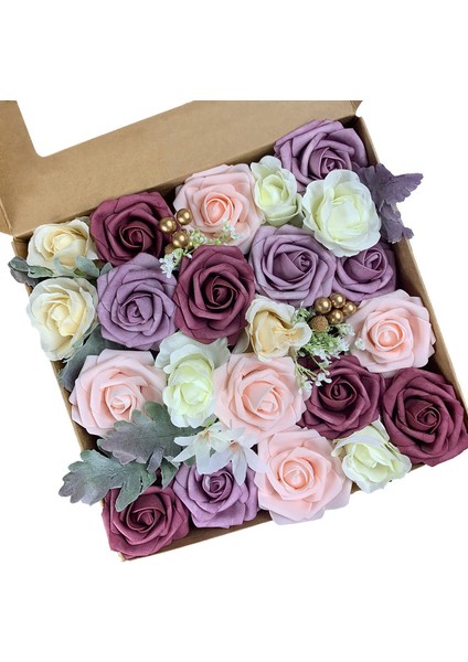 Yapay Çiçekler Sahte Düğün Çiçekleri Kombinasyonu Dainty Dusty Rose (Yurt Dışından)