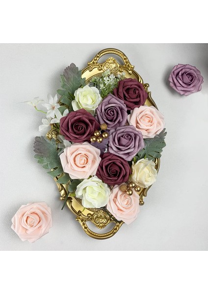 Yapay Çiçekler Sahte Düğün Çiçekleri Kombinasyonu Dainty Dusty Rose (Yurt Dışından) modelleri