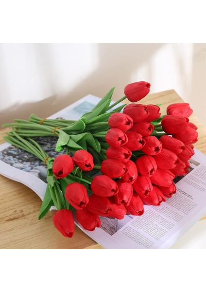 20 Adet Simüle Lale, Kırmızı (Yurt Dışından) modelleri
