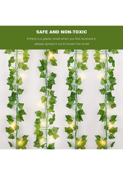 10M 100LED Garland Işıklı 12 Adet Yapay Sarmaşık Bitkisi, 84FT (Yurt Dışından) fırsatları