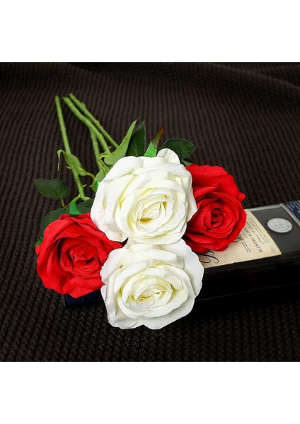 Lot Of 12 Yapay Ipek Gül Beyaz, Kırmızı (Yurt Dışından) modelleri