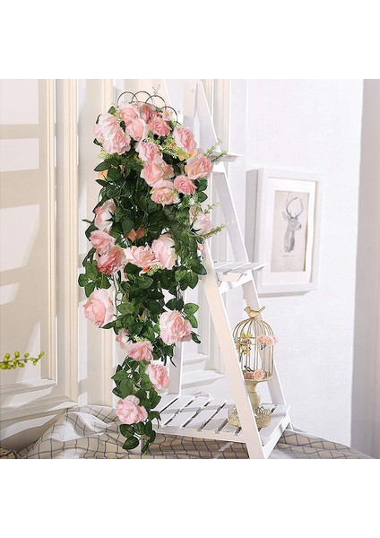 2'li Set, 10 Başlı Yapay Kırmızı Gül Çelengi Pembe (Yurt Dışından) modelleri