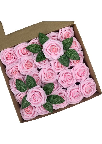 25 Adet Yapay Gül Köpüğü Açık Pembe (Yurt Dışından)
