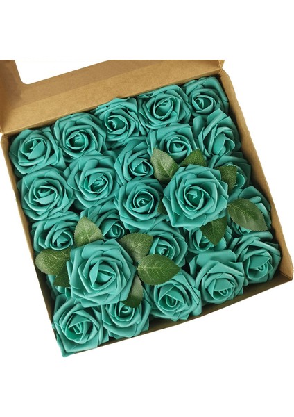 25 Adet Yapay Gül Köpüğü Koyu Mavi Tiffany (Yurt Dışından)