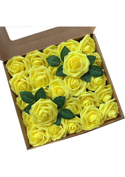 25 Adet Yapay Gül Köpüğü Sarı (Yurt Dışından)