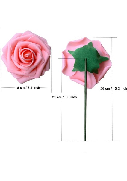 25 Adet Yapay Gül Köpüğü Etli Pembe (Yurt Dışından) modelleri