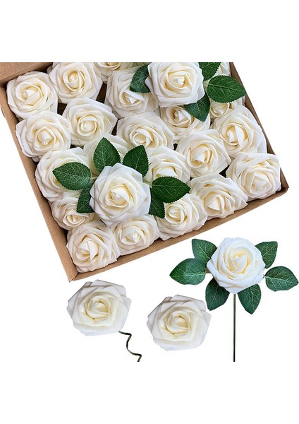 25 Adet Yapay Gül Köpüğü Şampanya (Yurt Dışından)