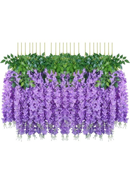 24 Adet Yapay Ipek Çiçek Morsalkım Asma Dekorasyon Mor (Yurt Dışından)