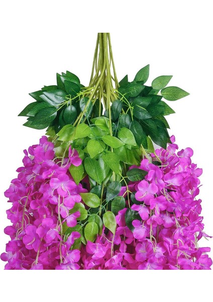 24 Adet Yapay Ipek Çiçek Morsalkım Asma Dekorasyon Fuşya (Yurt Dışından) fiyatları