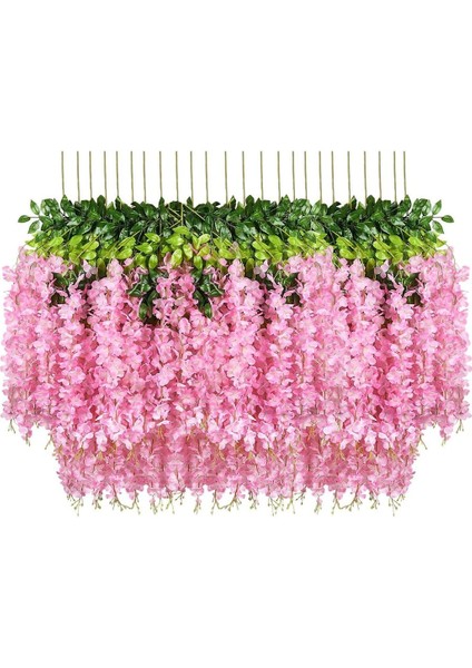 24 Adet Yapay Ipek Çiçek Morsalkım Asma Dekorasyon Pembe (Yurt Dışından)