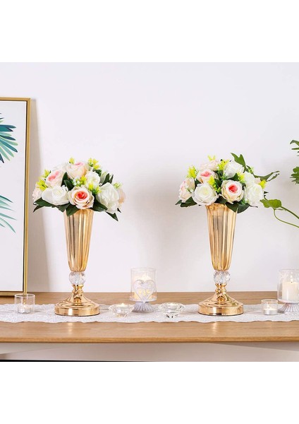 6 Adet Yapay Çiçek, 15 Plastik Gül Başı Pembe & Beyaz Şampanya (Yurt Dışından) fiyatları