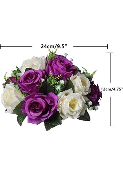 2 Adet Yapay Çiçek, 15 Plastik Tabanlı Gül Başlığı Mor&beyaz (Yurt Dışından) fırsatları
