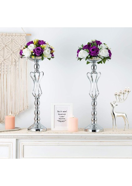 2 Adet Yapay Çiçek, 15 Plastik Tabanlı Gül Başlığı Mor&beyaz (Yurt Dışından) indirimleri