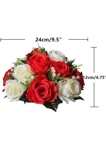 10 Adet Yapay Çiçek, 15 Tabanlı Plastik Gül Başlığı Kırmızı&beyaz (Yurt Dışından) indirimleri