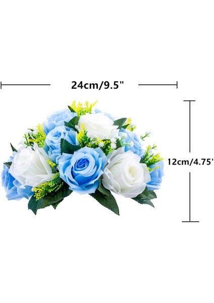 10 Adet Yapay Çiçek, 15 Tabanlı Plastik Gül Başlığı Mavi&beyaz (Yurt Dışından) modelleri