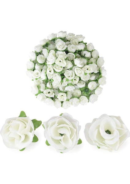 100 Adet 3 Cm'lik Yapay Bitki Gülleri Beyaz (Yurt Dışından)