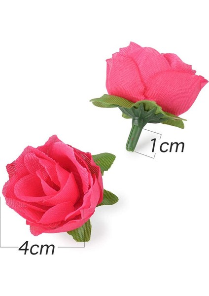 100 Adet 3 Cm'lik Yapay Bitki Gülleri Pembe Kırmızı (Yurt Dışından) fiyatları