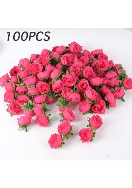 100 Adet 3 Cm'lik Yapay Bitki Gülleri Pembe Kırmızı (Yurt Dışından) modelleri