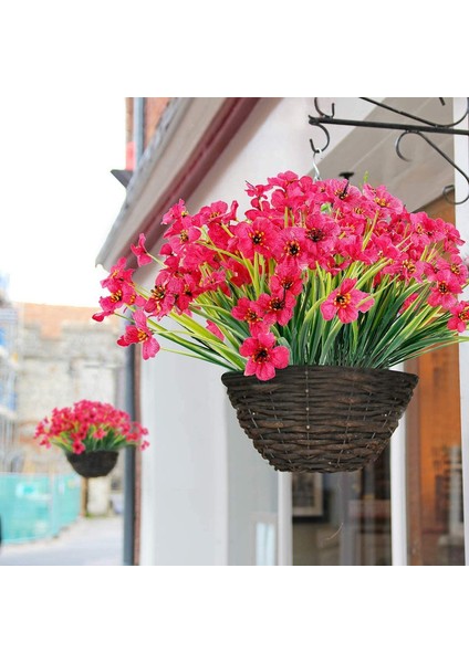 6 Adet Yapay Dekoratif Plastik Çiçek Pembe Kırmızı (Yurt Dışından) indirimleri