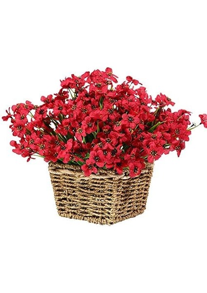 6 Adet Yapay Dekoratif Plastik Çiçek Kırmızı (Yurt Dışından) modelleri