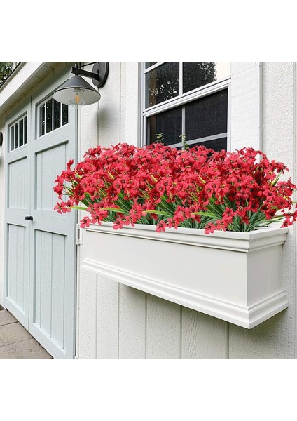 6 Adet Yapay Dekoratif Plastik Çiçek Kırmızı (Yurt Dışından) indirimleri