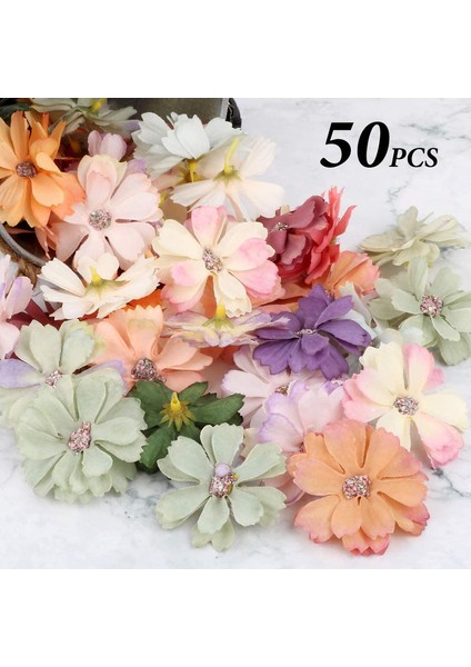 50 Adet Çok Renkli El Yapımı Yapay Papatya Başlı Mini Çiçek (Yurt Dışından) modelleri