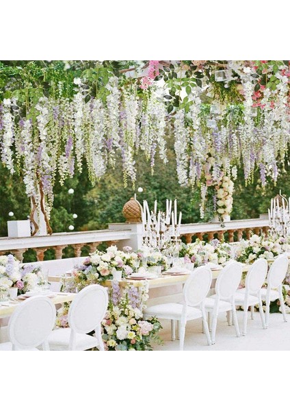 Yapay Morsalkım Asma Çelenk Asılı Çiçekler, 6'lı Beyaz Paket (Yurt Dışından) indirimleri