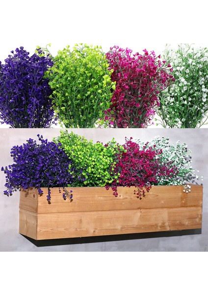 12 Set Yapay Çalı Bitki Çiçeği Karışık Renkler (Yurt Dışından)