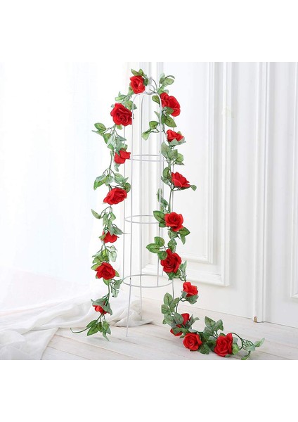 2 Paket 7,2 Fit Yapay Pembe Çelenk Asma Sarmaşıkları Kırmızı (Yurt Dışından) fiyatları