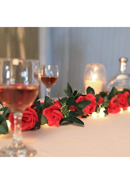 2 Paket 7,2 Fit Yapay Pembe Çelenk Asma Sarmaşıkları Kırmızı (Yurt Dışından) modelleri