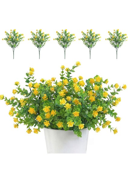 5'li Uv Işınlarına Dalı Yapay Buket Seti Sarı (Yurt Dışından)