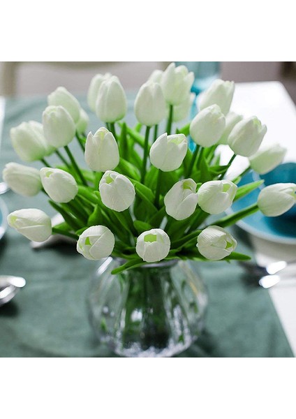20 Adet Yapay Çiçek Lale Beyaz (Yurt Dışından) modelleri