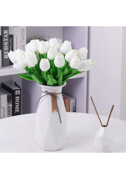 20 Adet Yapay Çiçek Lale Beyaz (Yurt Dışından) fırsatları