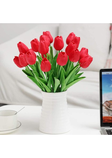 20 Yapay Çiçek Lale Kırmızı (Yurt Dışından) fırsatları