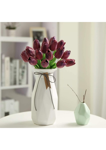 10 Yapay Çiçek Lale Kırmızı Şarap (Yurt Dışından) fiyatları