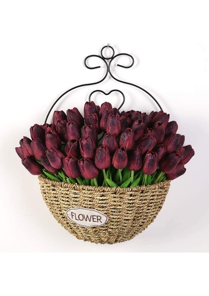10 Yapay Çiçek Lale Kırmızı Şarap (Yurt Dışından) indirimleri