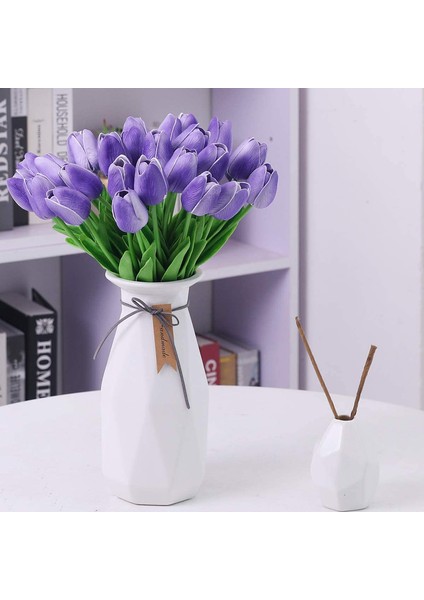 10 Adet Yapay Çiçek Lale Mor (Yurt Dışından) modelleri