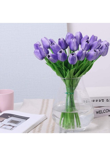 10 Adet Yapay Çiçek Lale Mor (Yurt Dışından) fırsatları