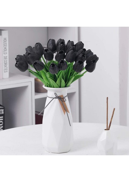 10 Adet Yapay Çiçek Lale Siyah (Yurt Dışından) modelleri