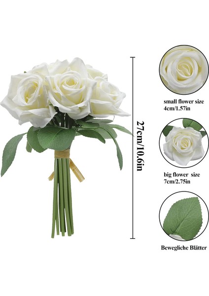 2 x 18 Baş Yapay Gül Buketi （lait Blanc） (Yurt Dışından) fiyatları