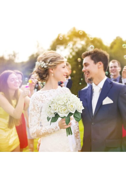 2 x 18 Baş Yapay Gül Buketi （lait Blanc） (Yurt Dışından) indirimleri